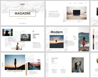 Minimal Marble Magazine Style PowerPoint Template