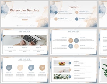 Minimal Watercolor Style PowerPoint Template
