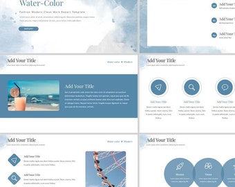 Modern Clean Water Color Style PowerPoint Template