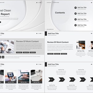 Modello PowerPoint aziendale in stile rivista in bianco e nero