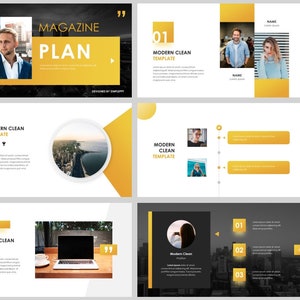 Minimal Magazine Style Business PowerPoint Template