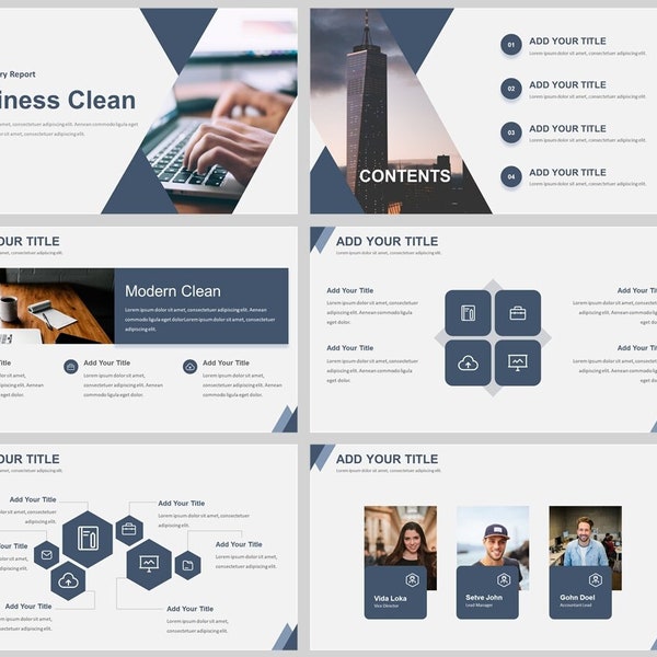 Minimal Blue Business PowerPoint Template