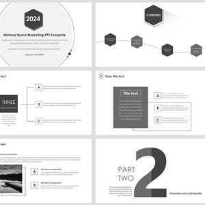 Black And White Minimal Magazine Style PowerPoint Template