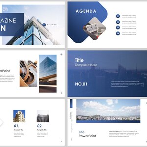 Modello di PowerPoint Minimal Magazine Style Business