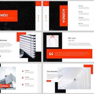 Modello di PowerPoint Minimal Magazine Style Business