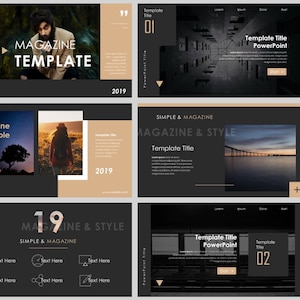 Modello di PowerPoint stile rivista minimo