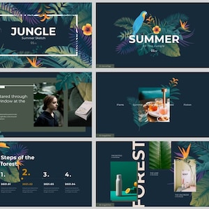Minimal Magazine Style Jungle PowerPoint Template