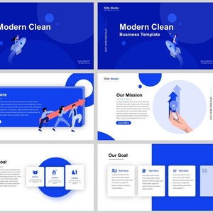 Modern Clean Business Plan Powerpoint Template - Etsy