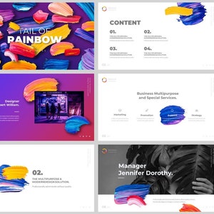 Minimal Magazine Style Rainbow PowerPoint Template