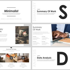 Modello PowerPoint business in stile rivista in bianco e nero