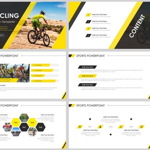 Yellow Simple Magazine Style Cycling Sport PowerPoint Template