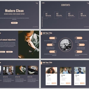 Minimal Black Golden Business PowerPoint Template
