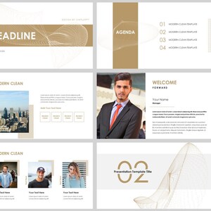 Modello di PowerPoint Minimal Magazine Style Business
