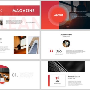 Modello di PowerPoint Minimal Magazine Style Business