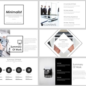 Modello PowerPoint business in stile rivista in bianco e nero