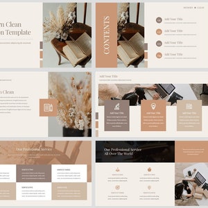 Minimaal modern schoon rapport Sjablonen PowerPoint presentatie