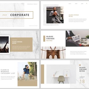Minimal Marble Magazine Style PowerPoint Template