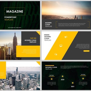 Modello di PowerPoint Minimal Magazine Style Business