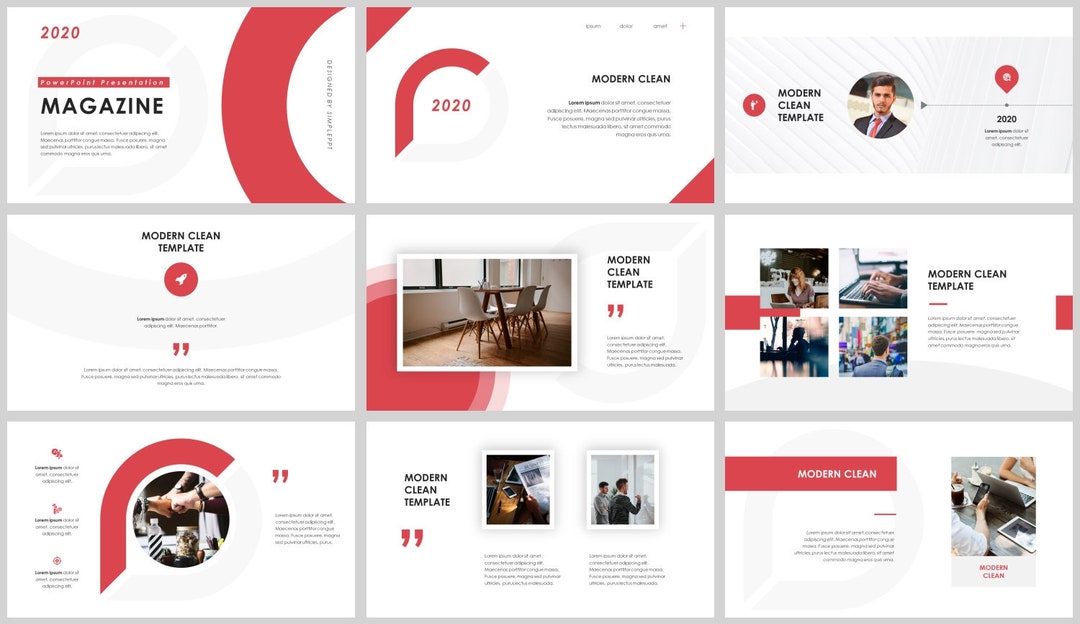 Minimal Magazine Style Business Powerpoint Template - Etsy