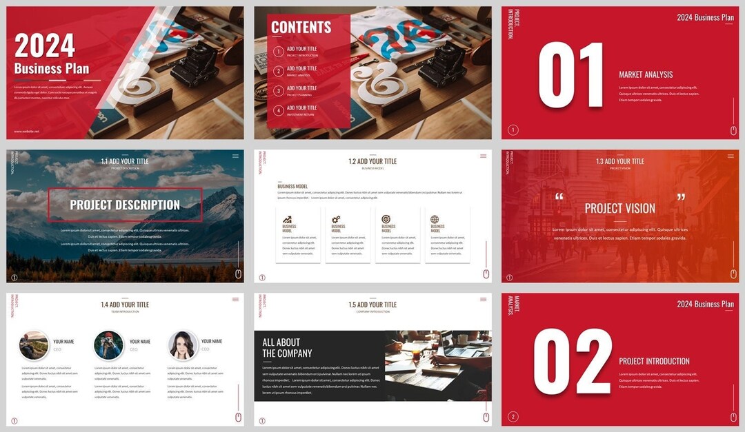 Modern Clean Business Plan Powerpoint Template - Etsy