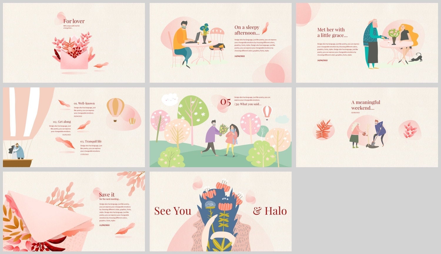 Clean Romantic for Lover Powerpoint Template - Etsy