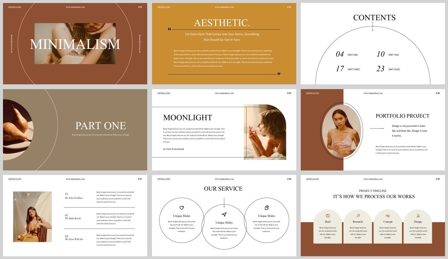Minimal Retro Fashion Clean Powerpoint Template - Etsy