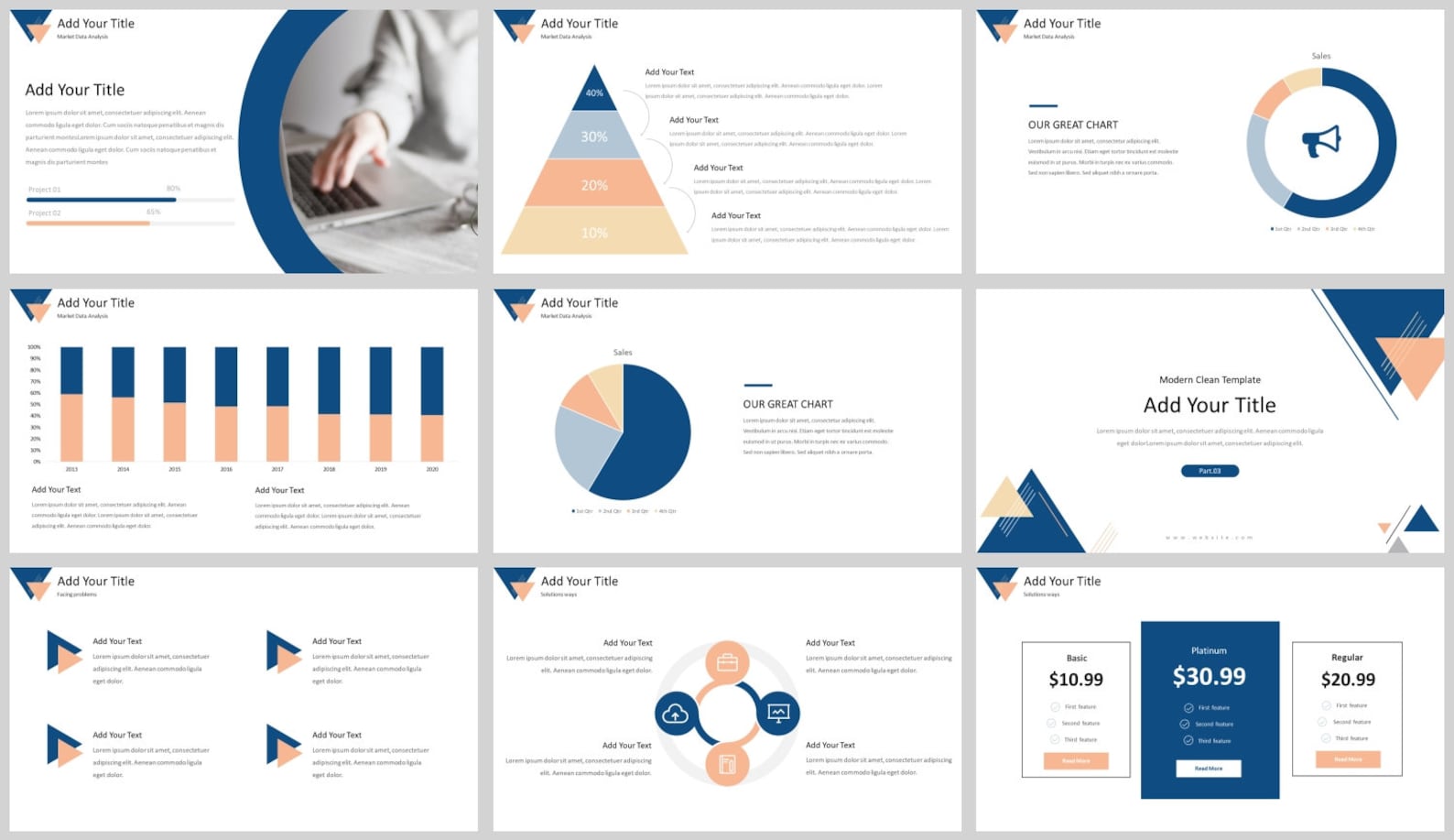 Minimal Modern Clean Powerpoint Template Etsy