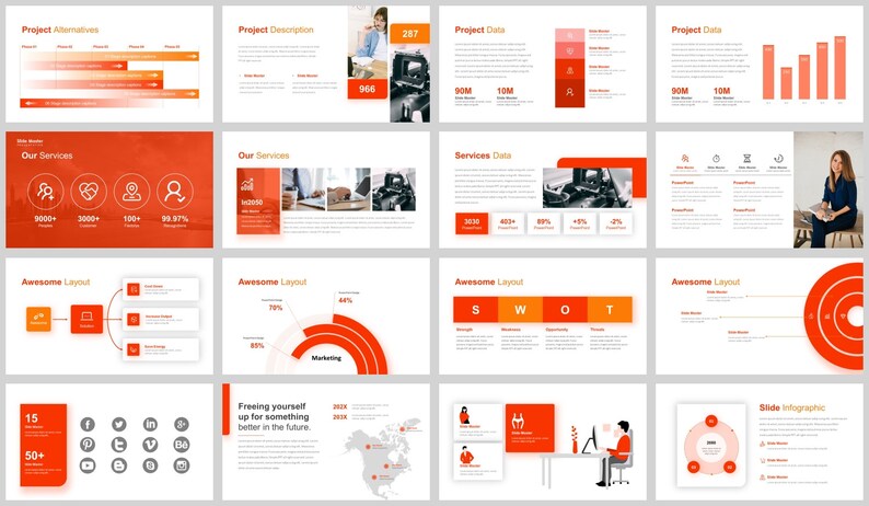 Modern Clean Business Plan Powerpoint Template - Etsy