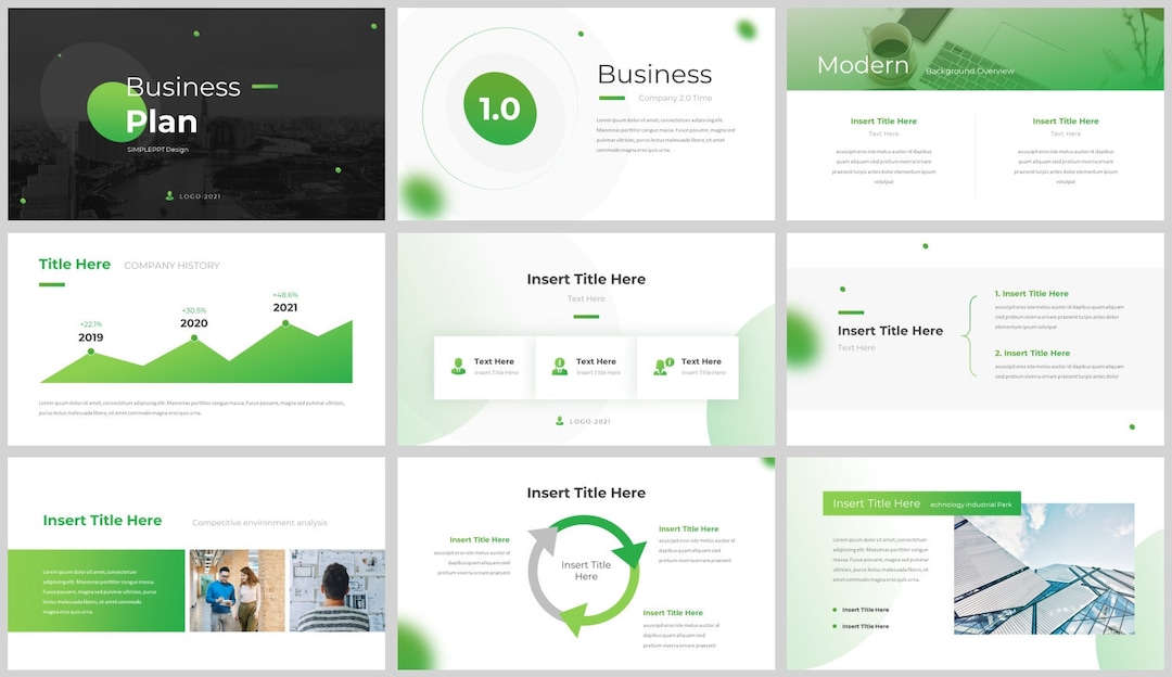 Modern Clean Business Plan Powerpoint Template - Etsy