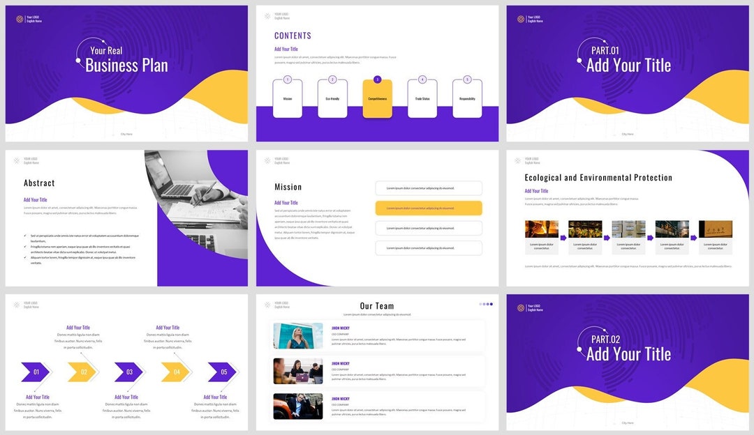 Modern Clean Business Plan Powerpoint Template - Etsy