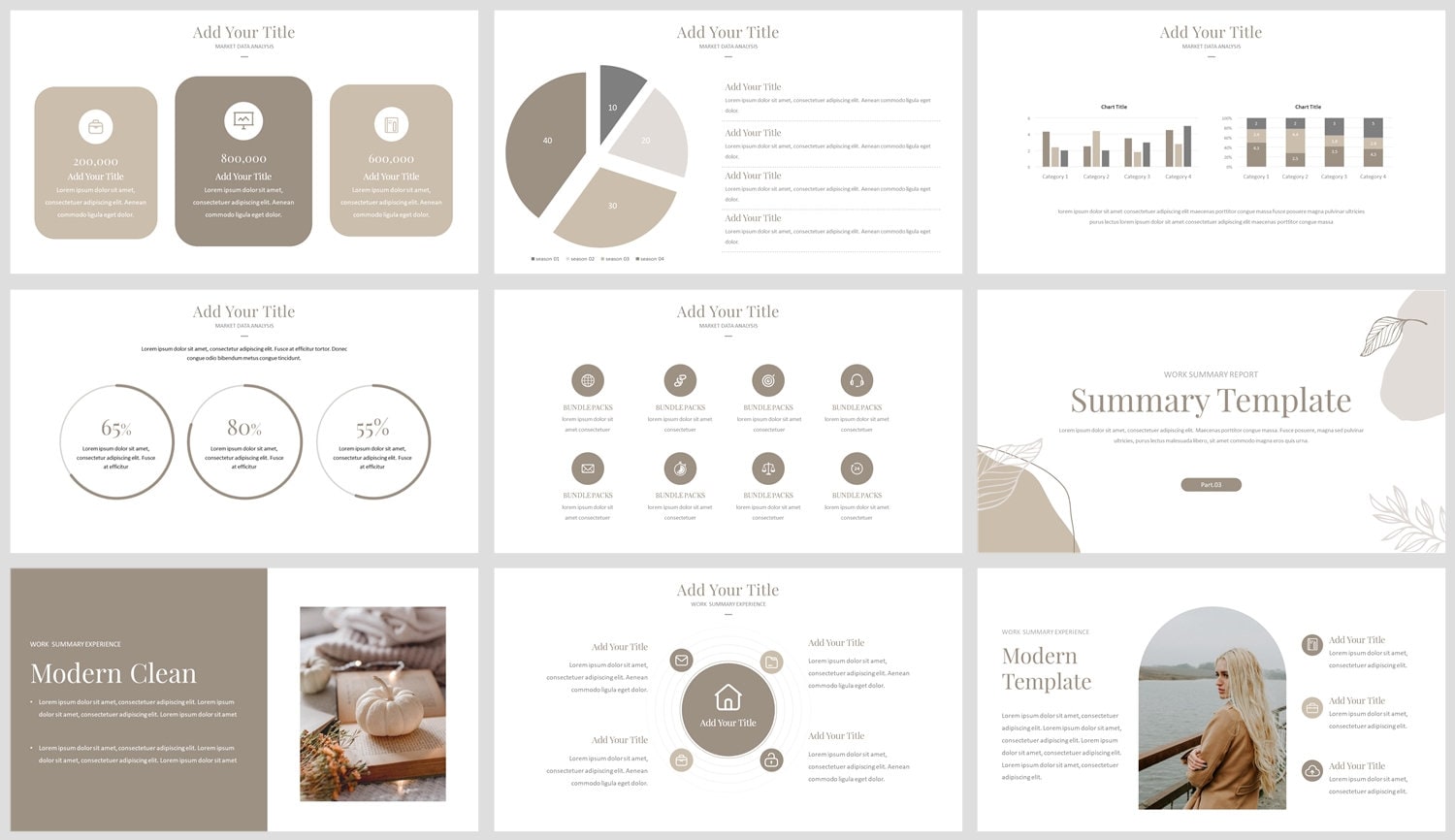 Minimal Clean Report Powerpoint Template - Etsy