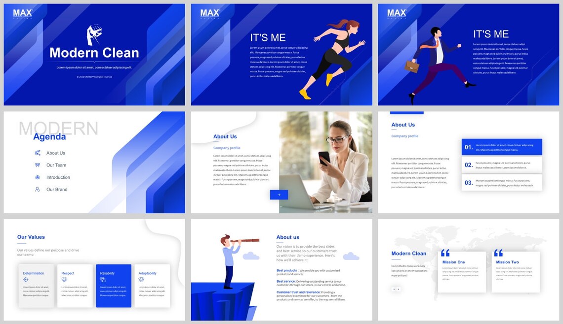 Modern Clean Business Plan Powerpoint Template - Etsy