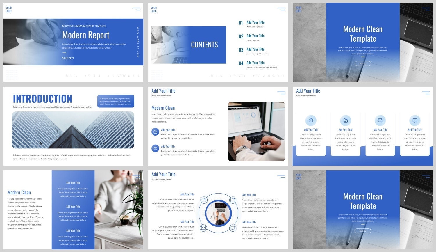 Minimal Work Summary Powerpoint Template Etsy