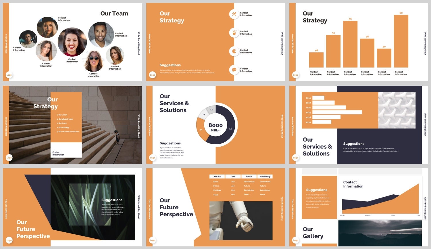 Minimal Clean Work Report Powerpoint Template - Etsy