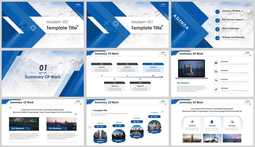 Creative Business Work Report Powerpoint Template - Etsy