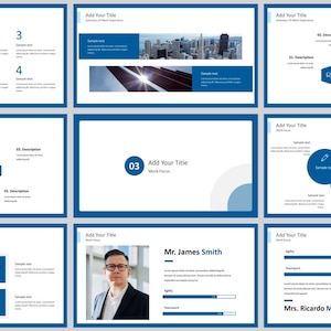 Modern Clean Business Work Summary Powerpoint Template - Etsy