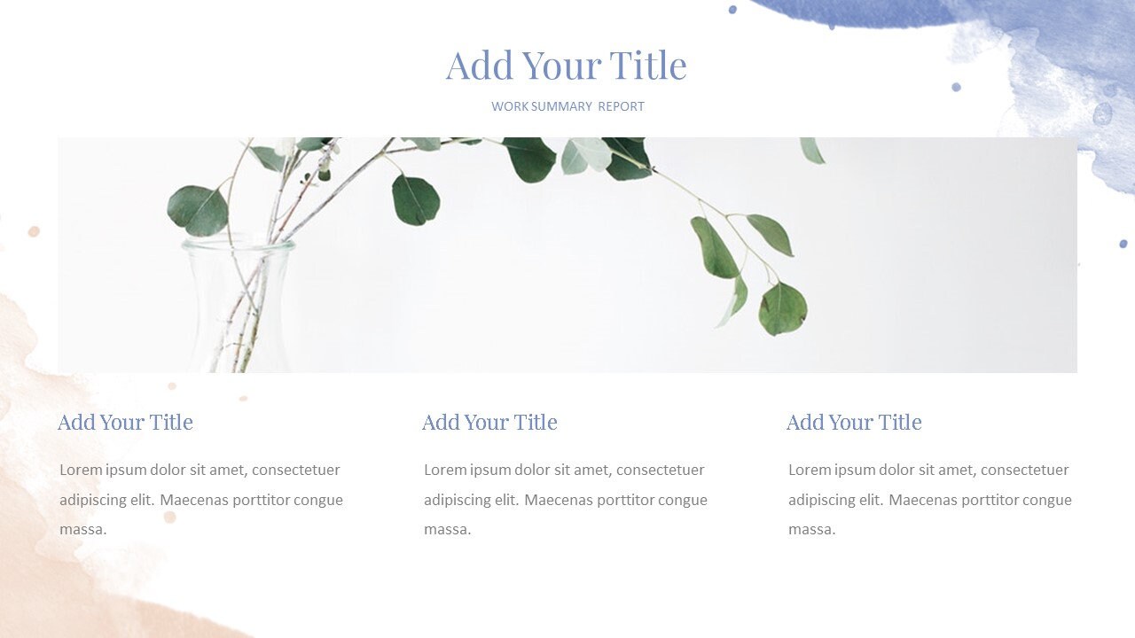 Minimal Watercolors Clean Report Powerpoint Template - Etsy