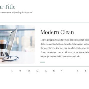 Minimal Modern Clean Report Powerpoint Template - Etsy