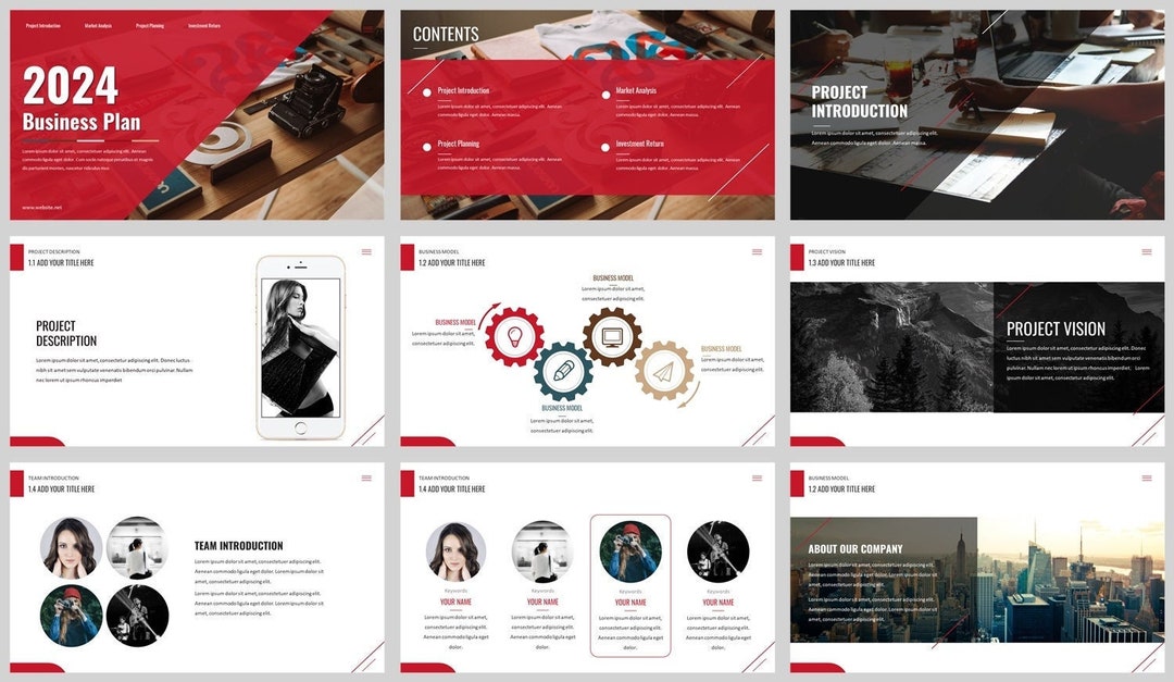 Modern Clean Business Plan Powerpoint Template - Etsy