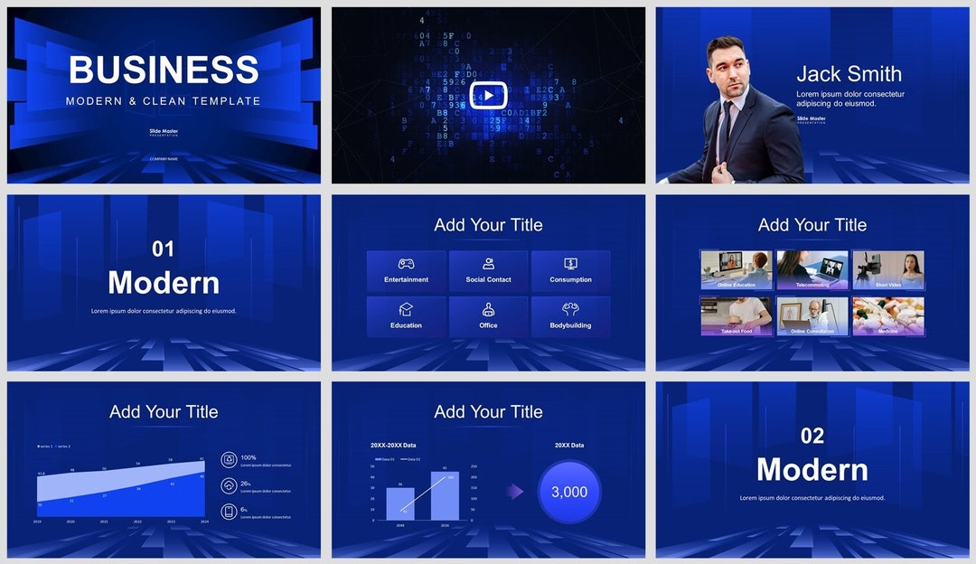 Modern Clean Business Plan Powerpoint Template - Etsy