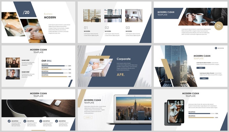 Minimal Magazine Style Business Powerpoint Template - Etsy