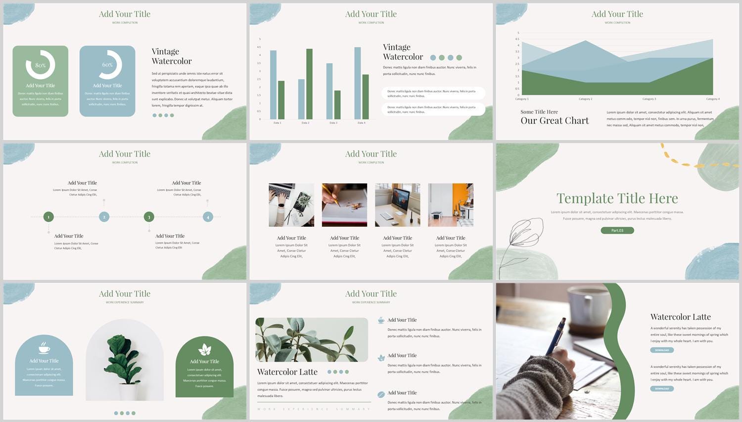Minimal Clean Work Summary Powerpoint Template - Etsy