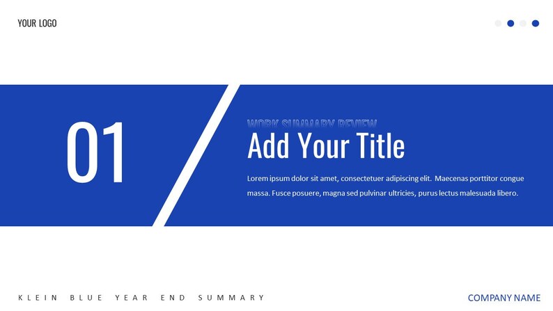 Minimal Blue Work Summary Powerpoint Template - Etsy