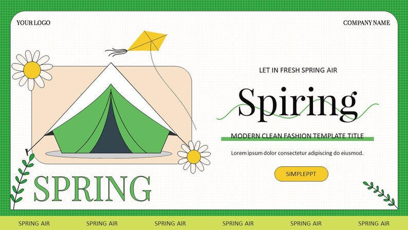 Minimal Modern Clean Spring Powerpoint Template - Etsy