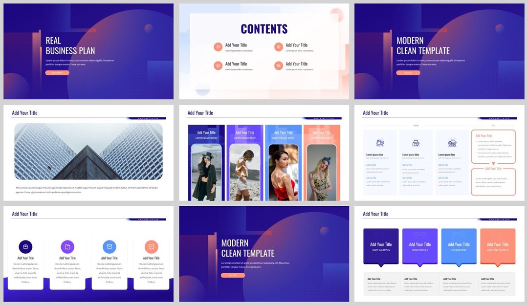 Modern Clean Business Plan Powerpoint Template - Etsy