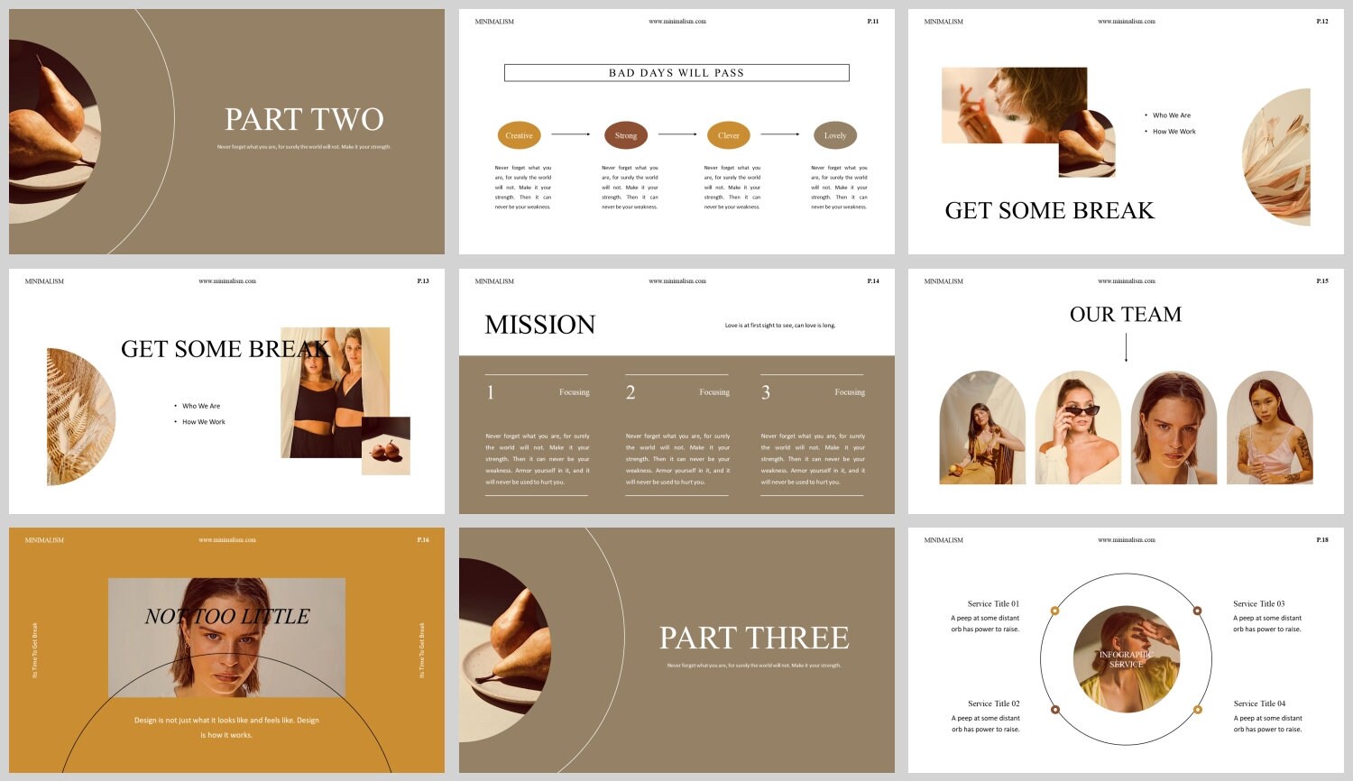 Minimal Retro Fashion Clean Powerpoint Template - Etsy