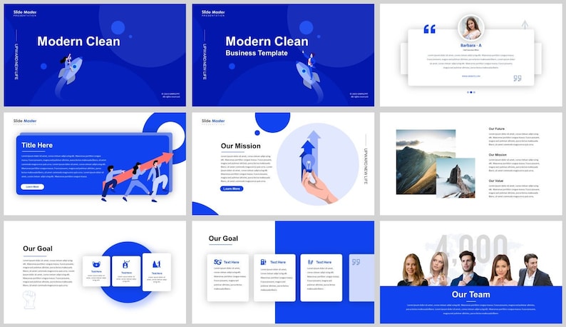 Modern Clean Business Plan Powerpoint Template - Etsy