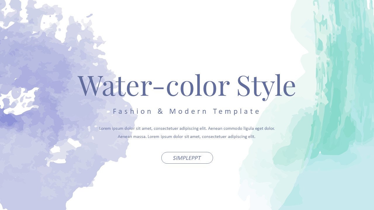 Minimal Watercolor Style Powerpoint Template - Etsy