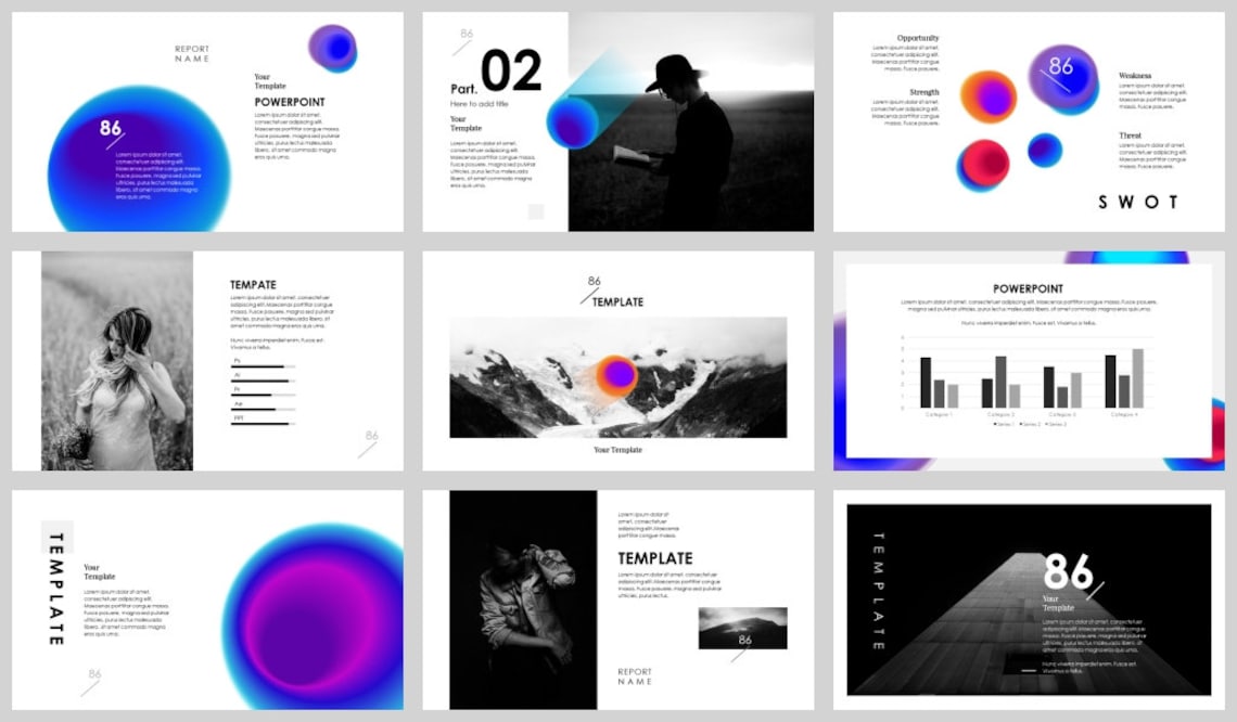 Simple Magazine Style Powerpoint Template 08 - Etsy