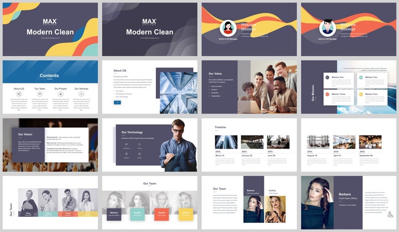 Modern Clean Business Plan Powerpoint Template - Etsy